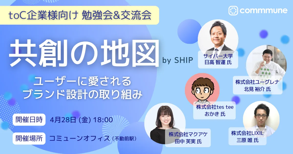 toC企業様向け勉強会&交流会 ユーザーに愛されるブランド設計の取り組み 共創の地図 by SHIP