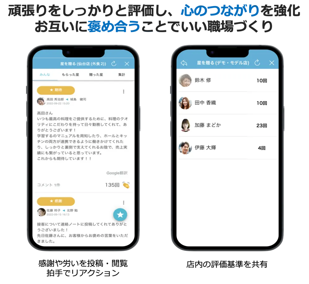 コミュニケーション機能[3]：星を贈る
