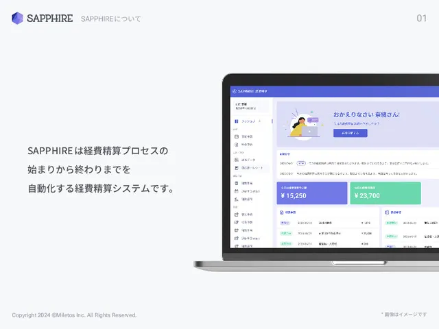 経費精算AI【SAPPHIRE（サファイア）】製品概要