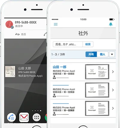 着信時に連絡先を表示できる Web電話帳