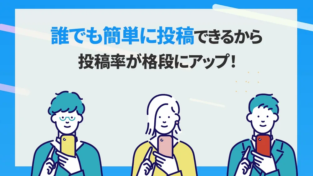 誰でも簡単に投稿できるから投稿率がアップ