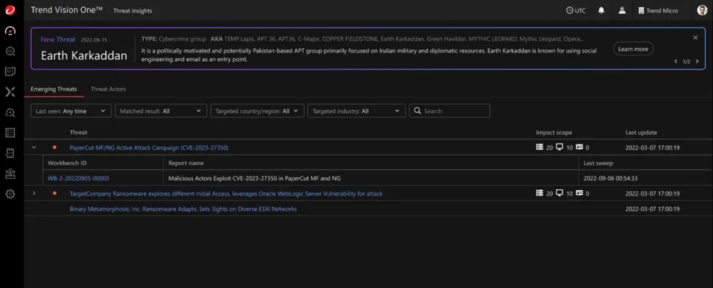 攻撃者の概要の例