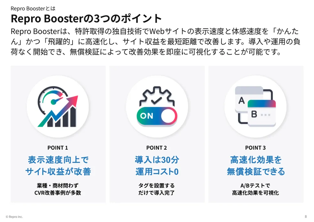 Repro Boosterの3つのポイント