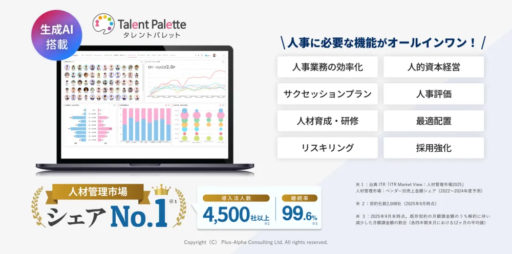人事担当者が必要な機能を兼ね備えたオールインワン