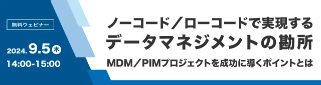 ノーコード／ローコードで実現するデータマネジメントの勘所〜プロジェクトを成功に導くポイントとは〜