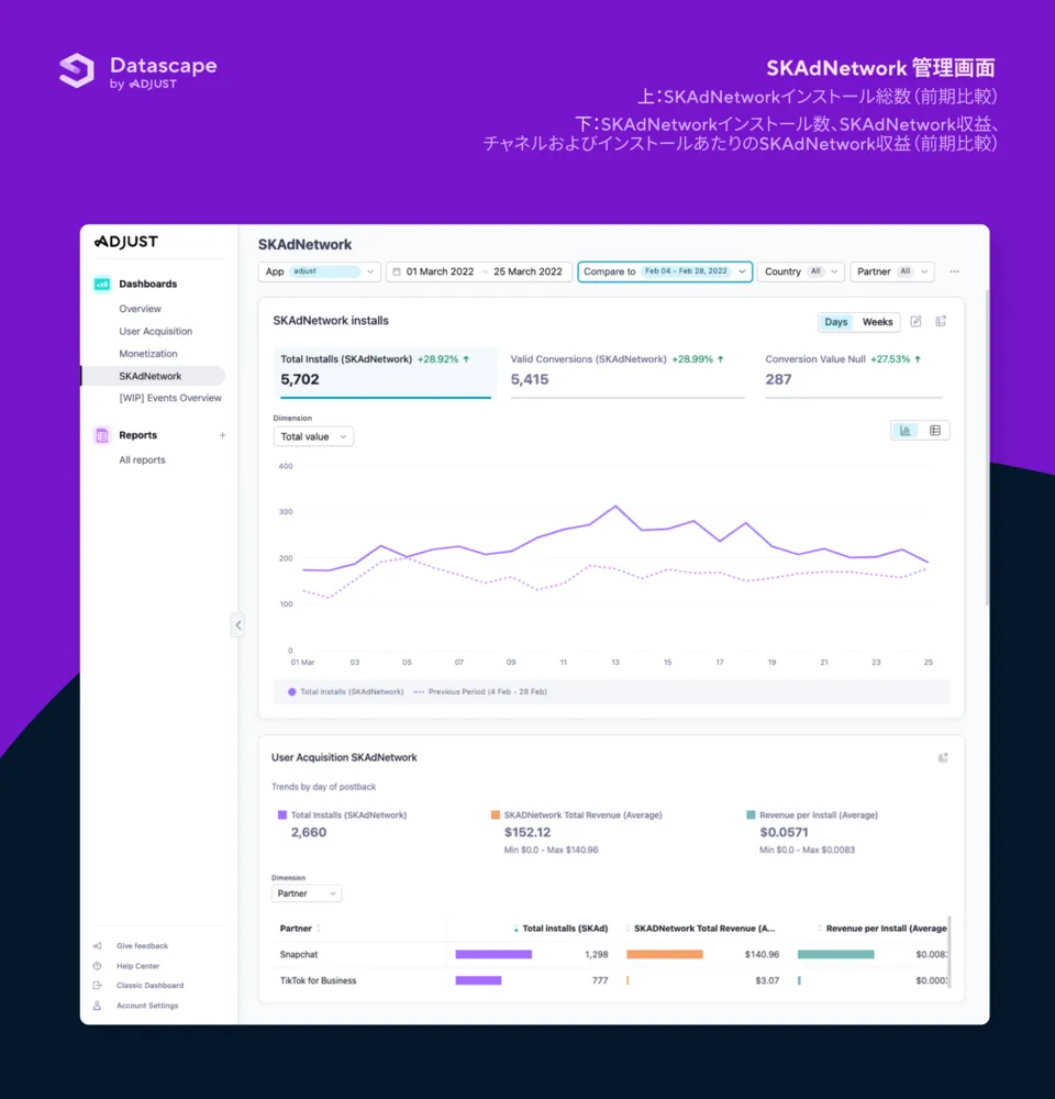 Datascape - SkadNetwork 管理画面