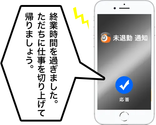 残業防止アラート着信