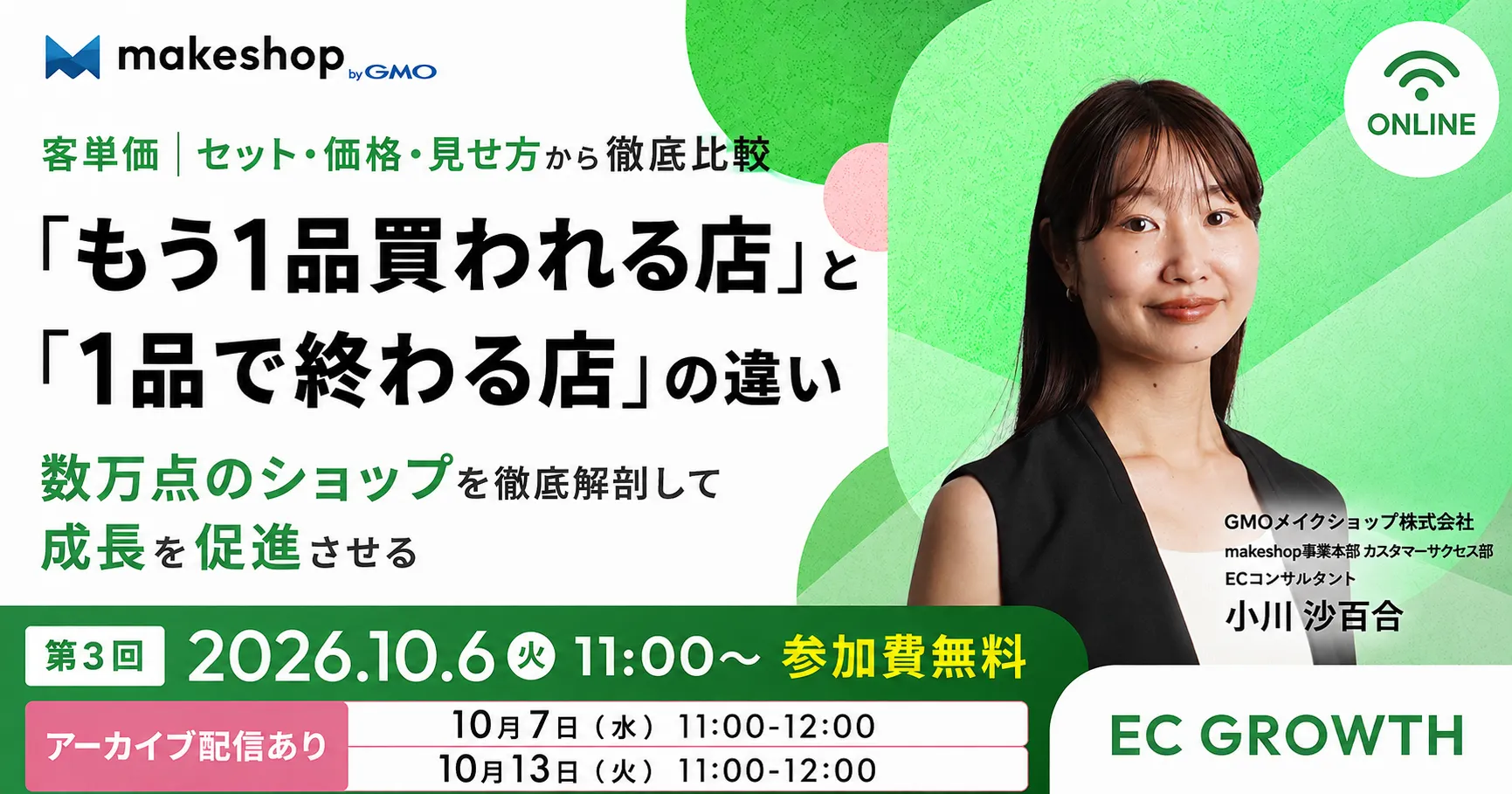 【第3回】EC GROWTH｜客単価｜セット・価格・見せ方から徹底比較 