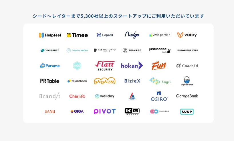 導入しているスタートアップのみなさま（一部）