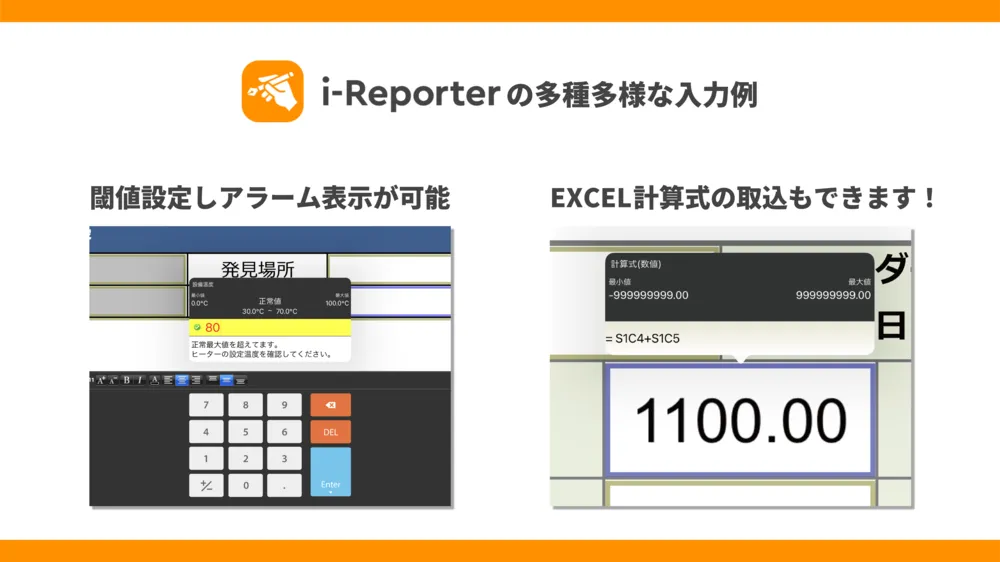 i-Reporterの多種多様な入力例その1