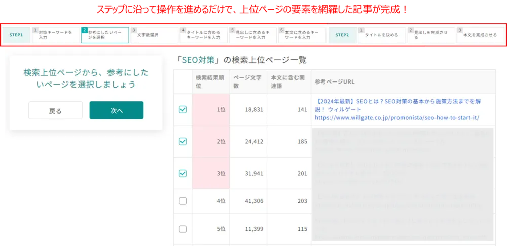 簡単SEO記事作成機能