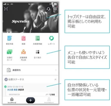 スマホ画面イメージ「申請者画面」