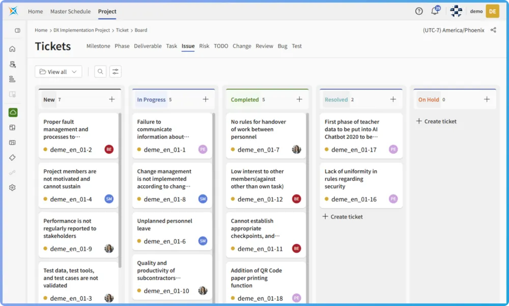 チケット作成・更新・管理