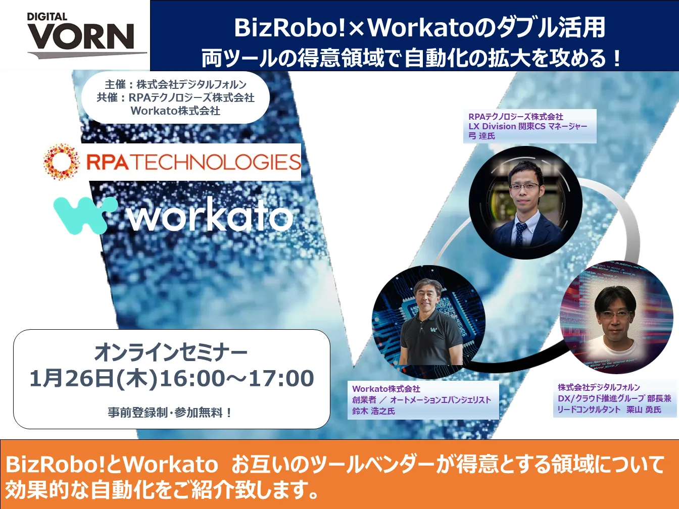 BizRobo!×Workatoのダブル活用  両ツールの得意領域で自動化の拡大を攻める！