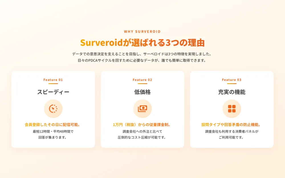 「サーベロイド」が選ばれる３つの理由