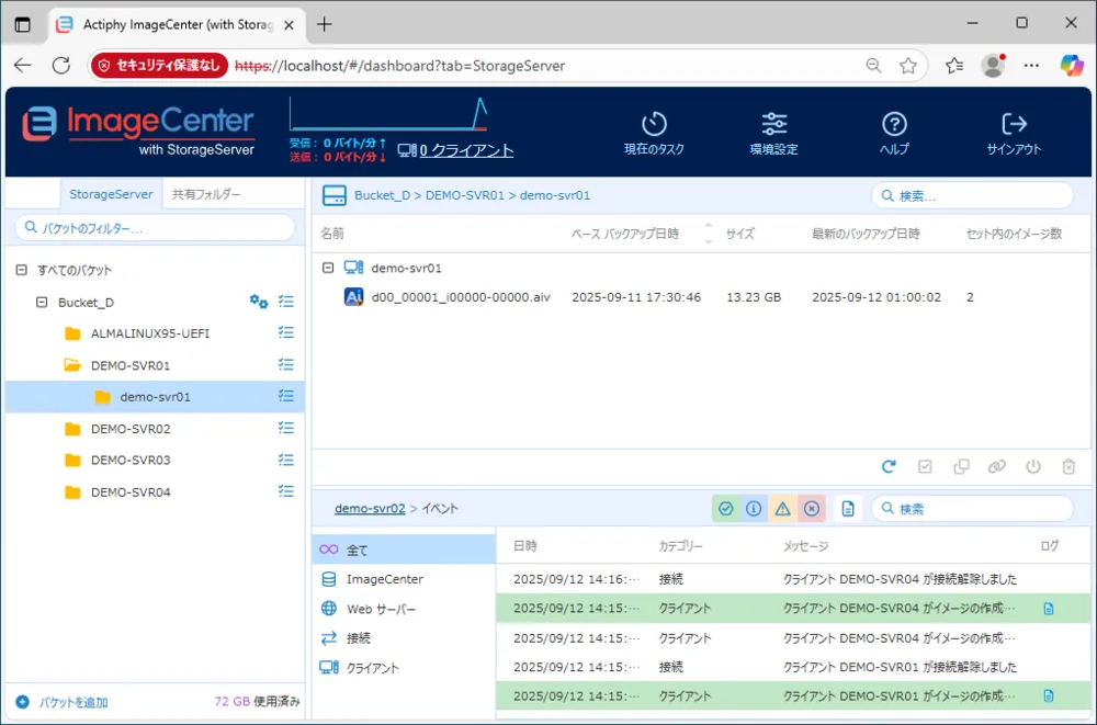 ActiveImage Protector専用のバックアップストレージ