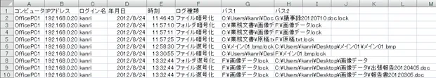 持ち出しデータをログに記録