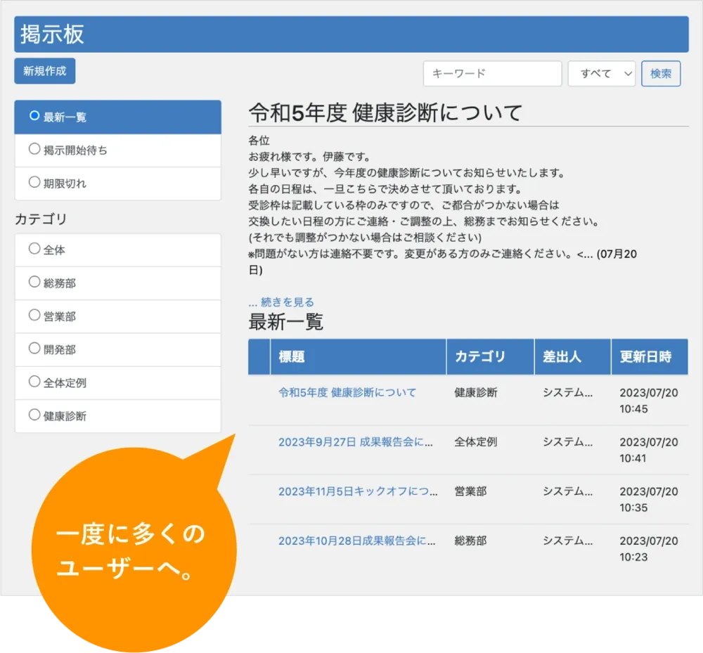 社内の「伝える」をもっと身近にする掲示板